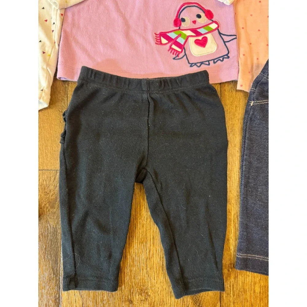 Baby Girl 3 Months Outfits Leggings Pants Shirts Long Sleeve Clothes Lot Penguin